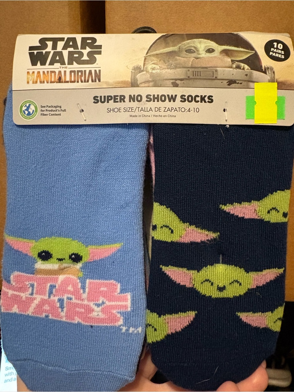 Star Wars The Mandalorian Grogu No-Show Socks - Blue & Navy
